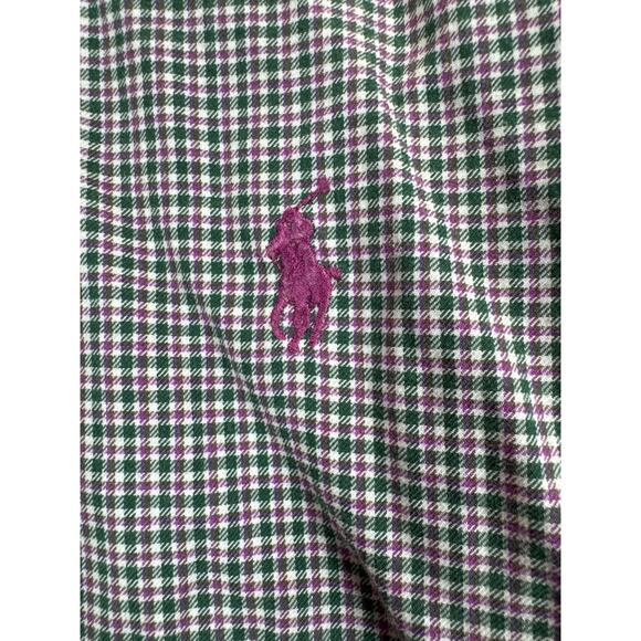 Ralph Lauren Shirt Long Sleeve Button Down Green Purple Check Mens Size XL - Picture 3 of 4